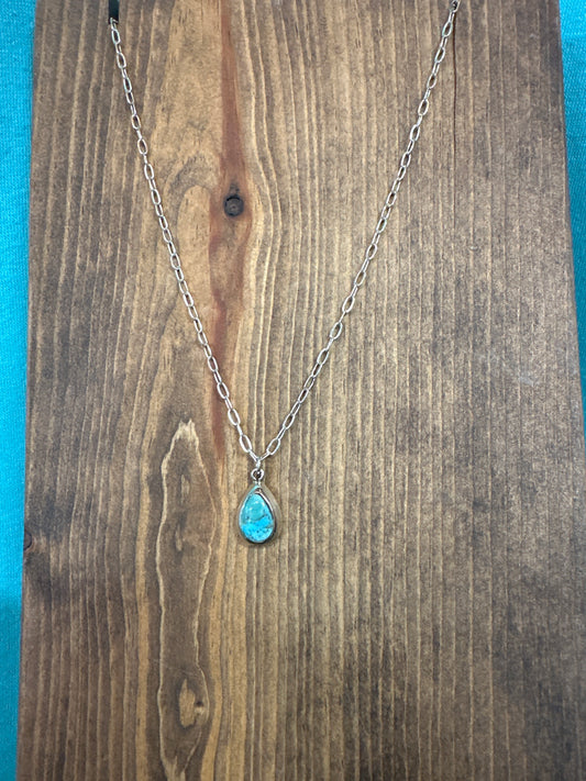 Boho Sol Sterling Teardrop Paperclip Necklace