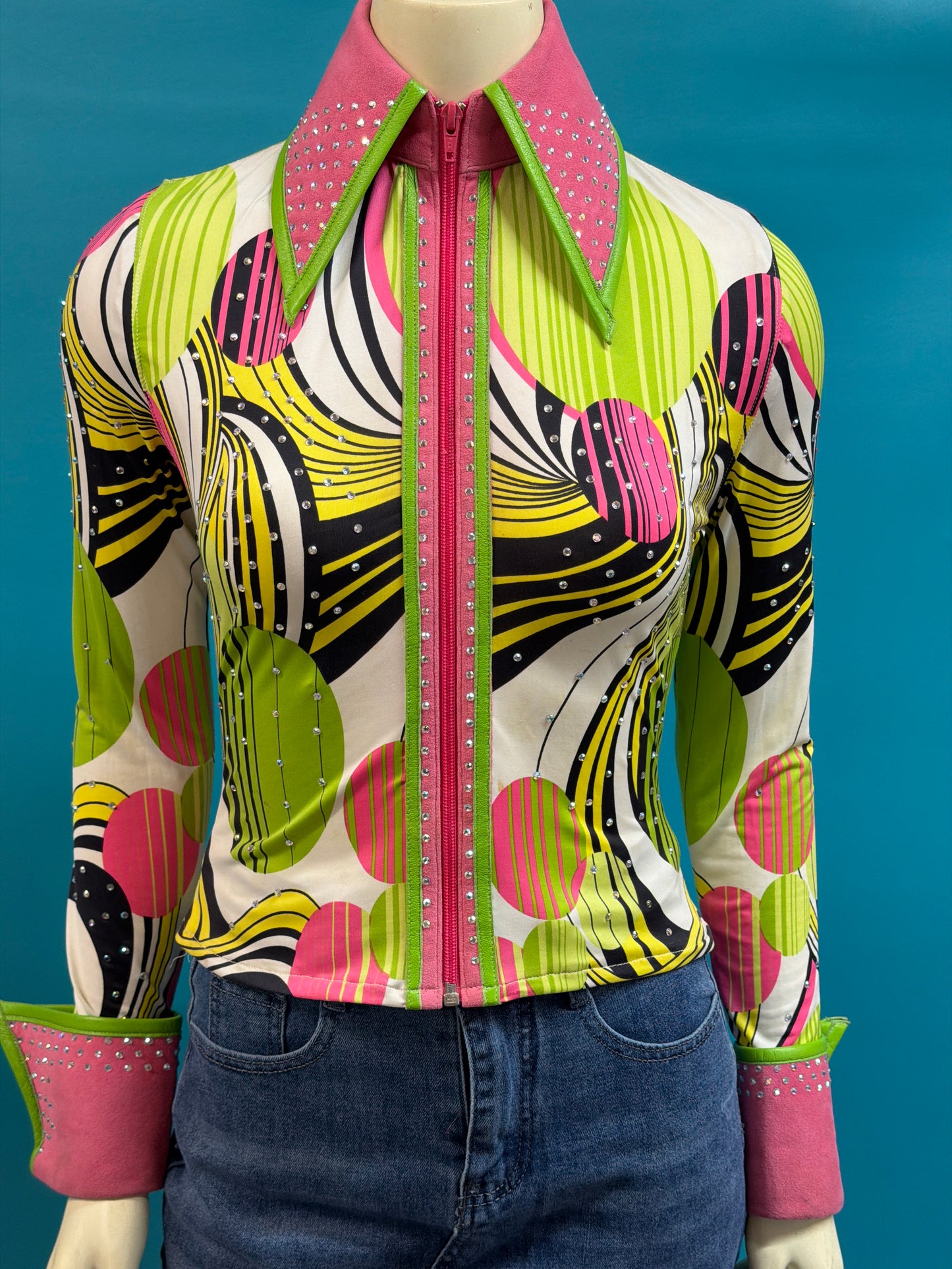 Lime/Pink/Black/White  Rail Shirt, YL