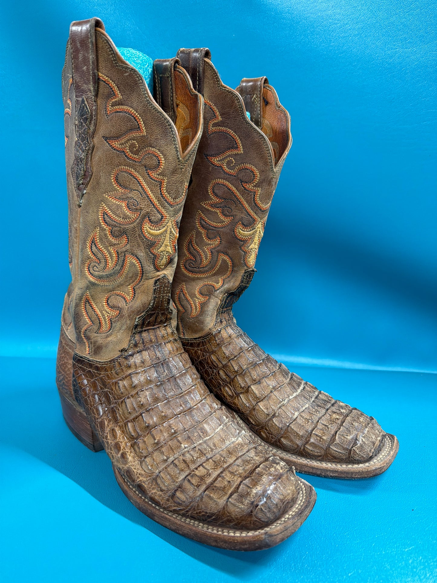 Lucchese Franklin Caiman Tail Leather Western Boots, Ladies 6