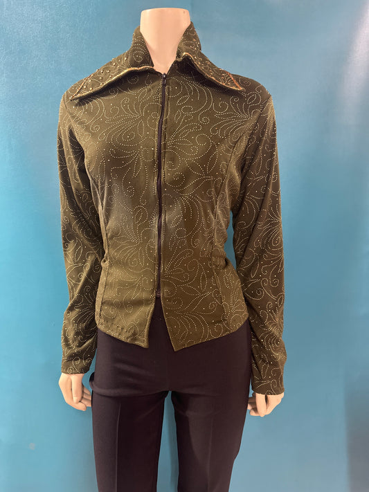 Olive Green/Gold No Designer Rail Pleasure Jacket, M?