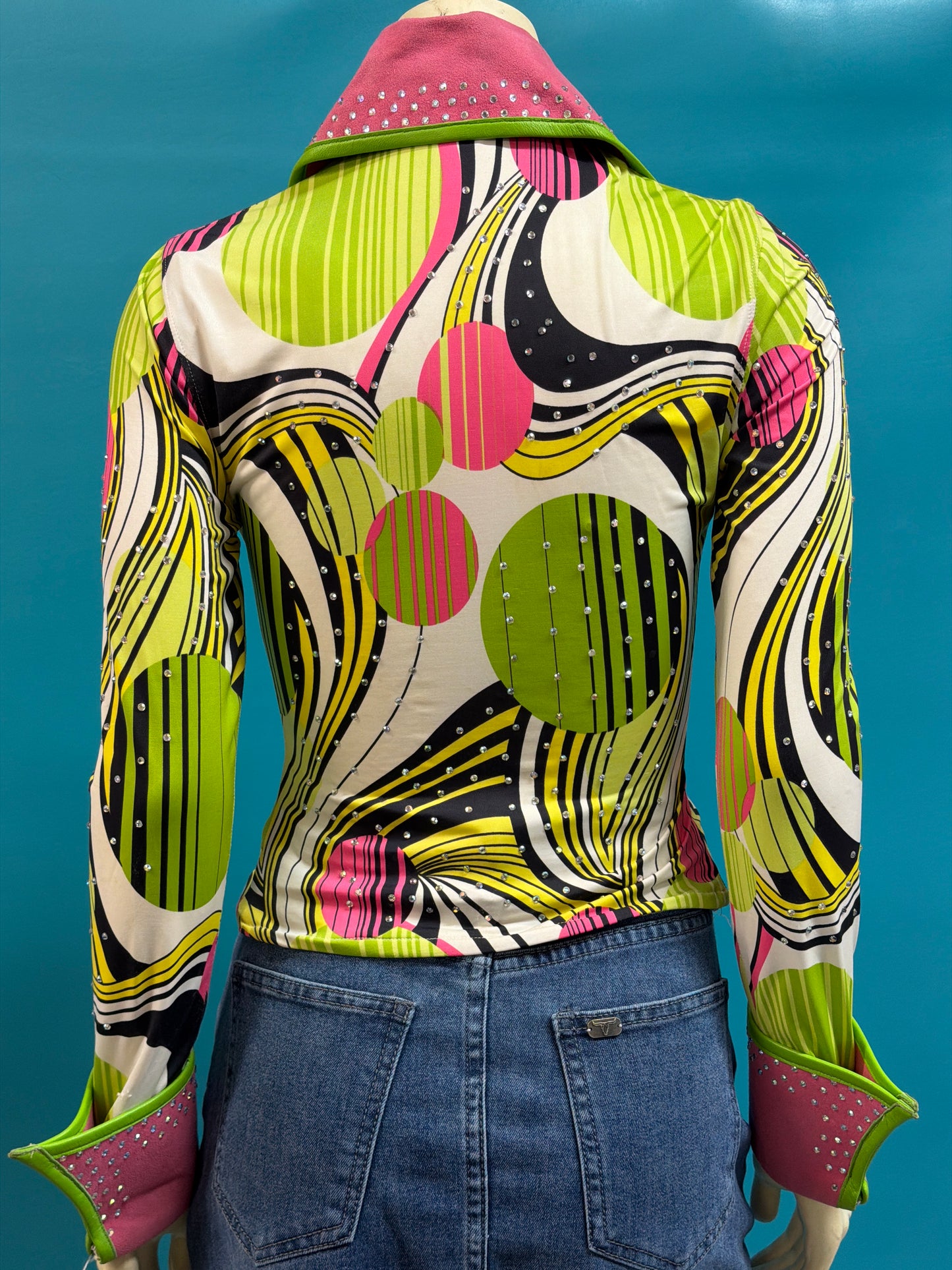 Lime/Pink/Black/White  Rail Shirt, YL