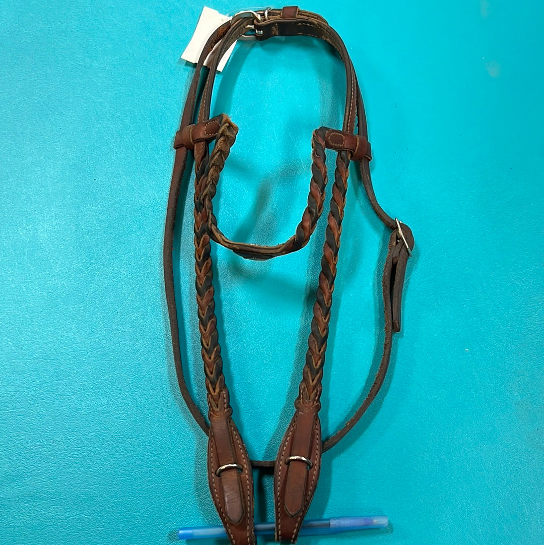 Braided Leather Parelli Headstall, Horse