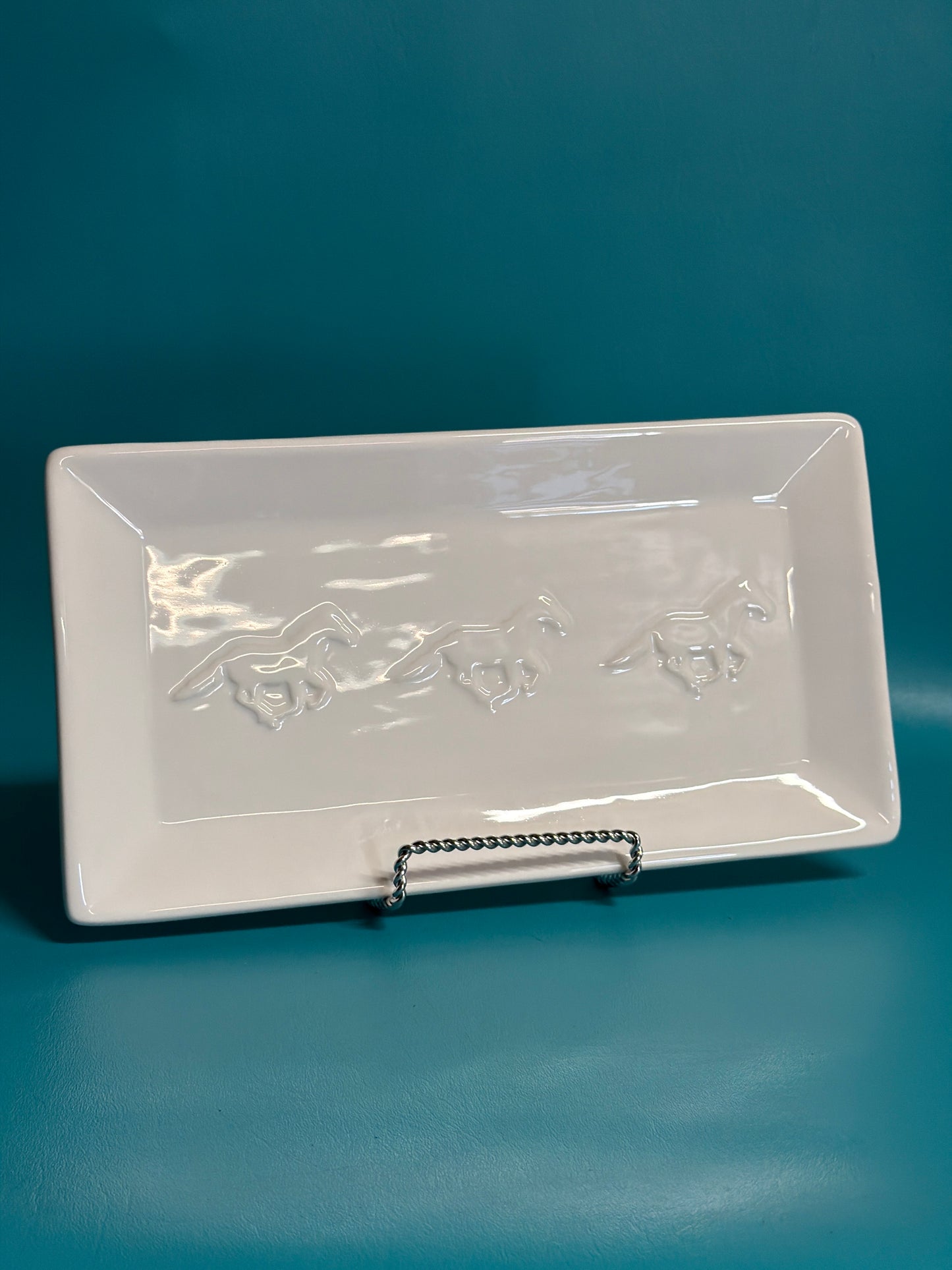White Royal Standard Horse platter