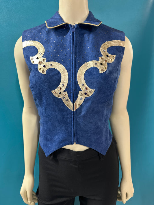 Royal Blue/Gold Hobby Horse Show Vest, L