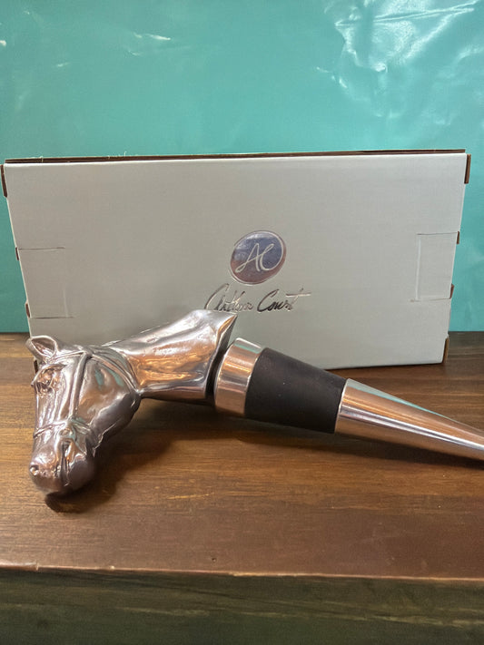 Arthur Court horse head bottle stopper