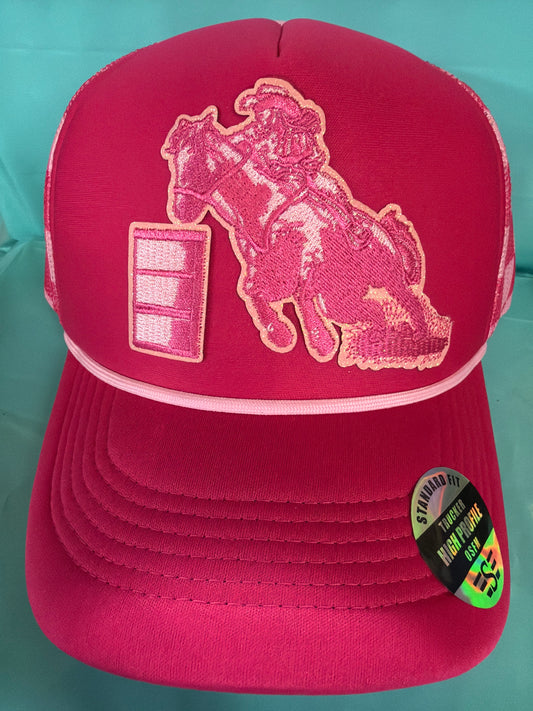 Pink barrel racer hat