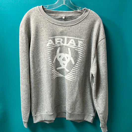 Gray Ariat Crew Neck Sweatshirt, L