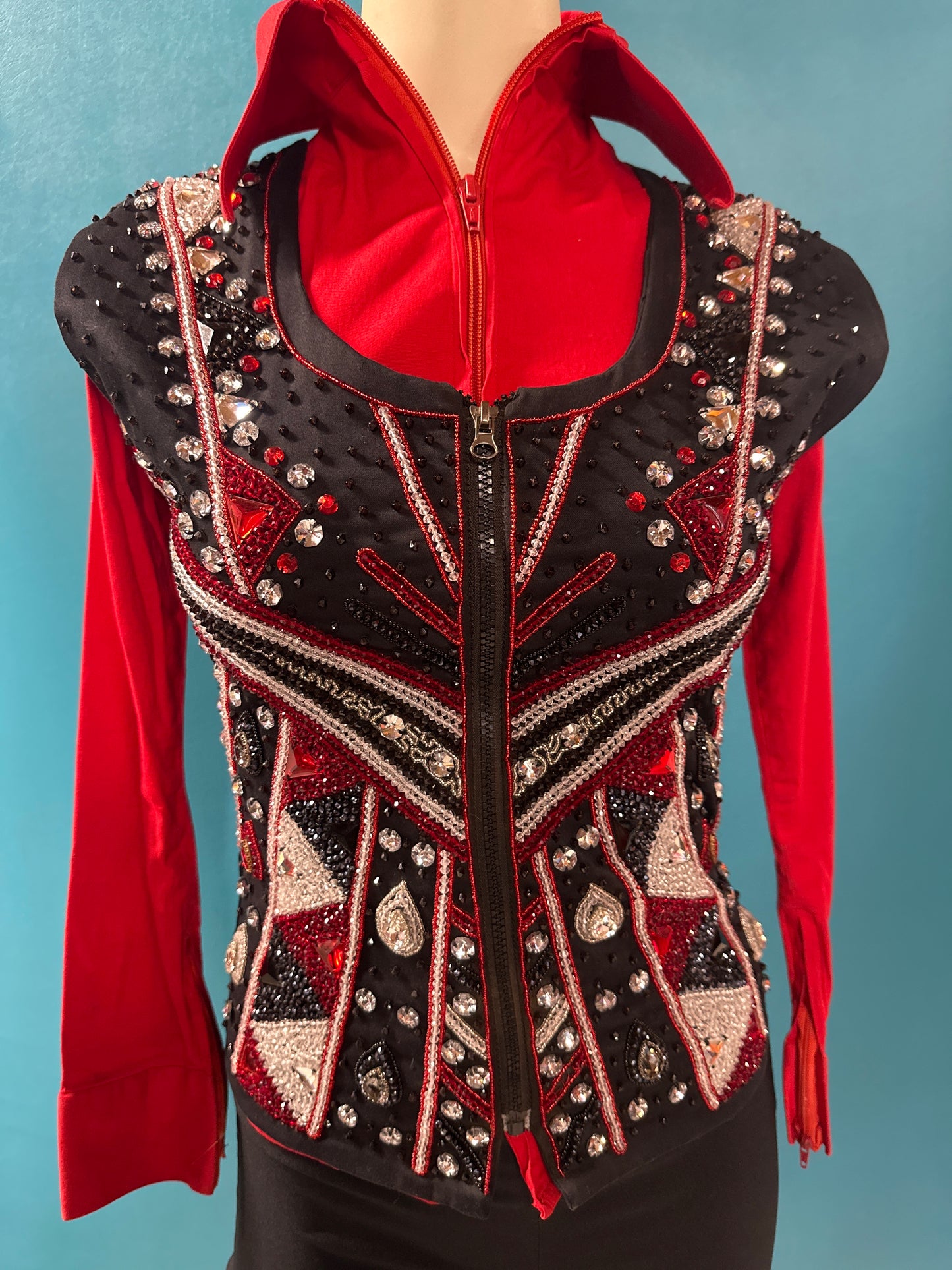 Red  Show Shirt W/ Vest, Xs