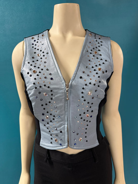 Light Blue/Black Natural Born Winner Show Vest, M