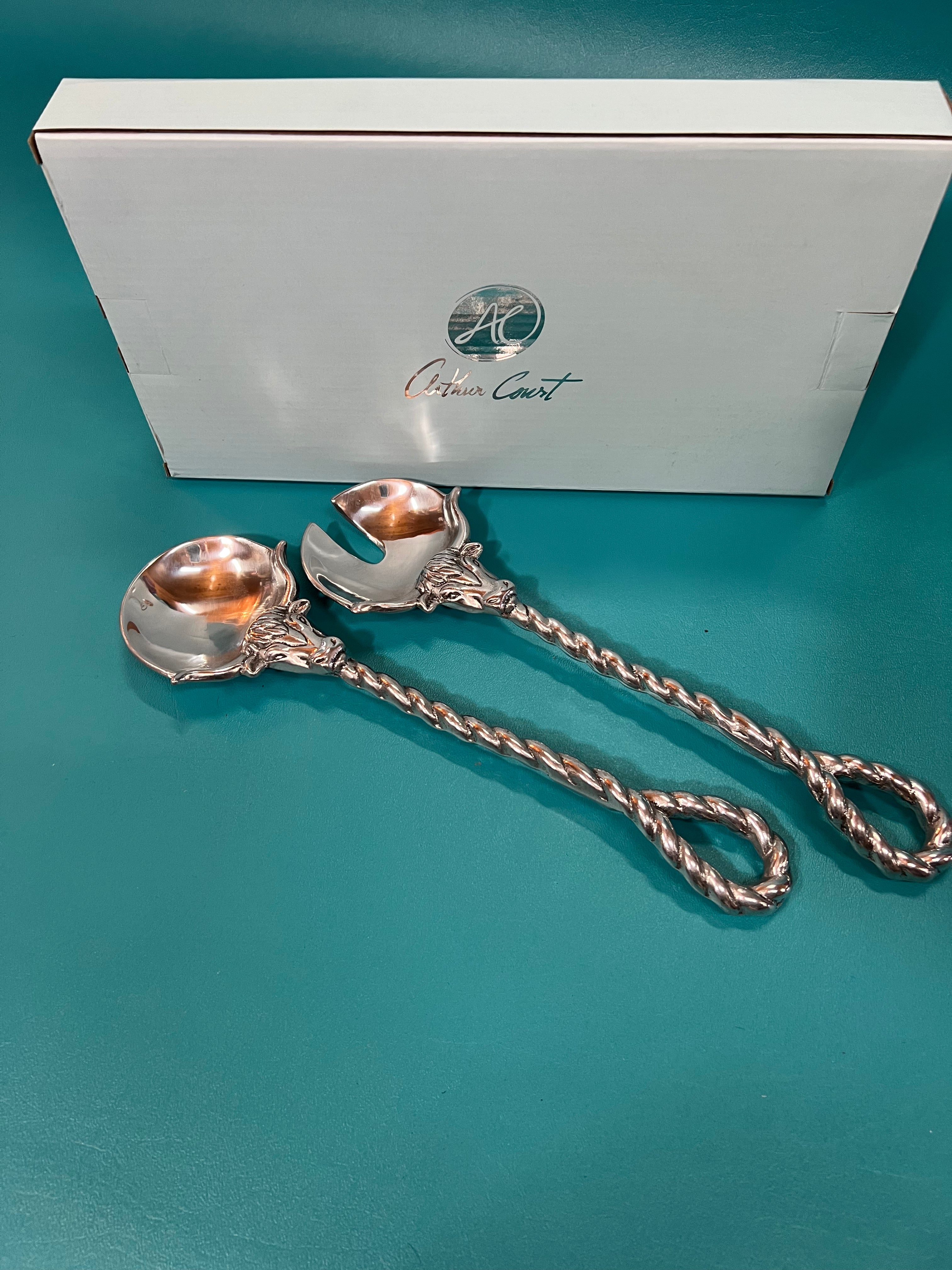 Aurther Less Arthur Court Longhorn Serving Spoons Set of 2 – A Bit Less Tack