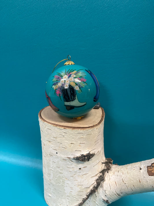 Turquoise Cowboy boots Ornament