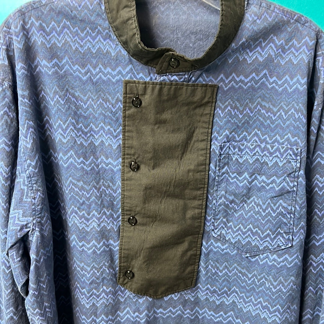 Blue Western Shirt, XL