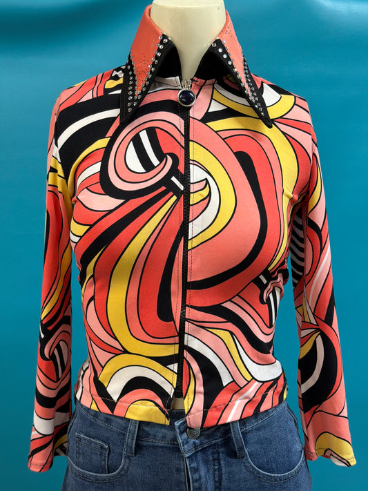 Pink/Yellow/Black/White  Rail Shirt, YM
