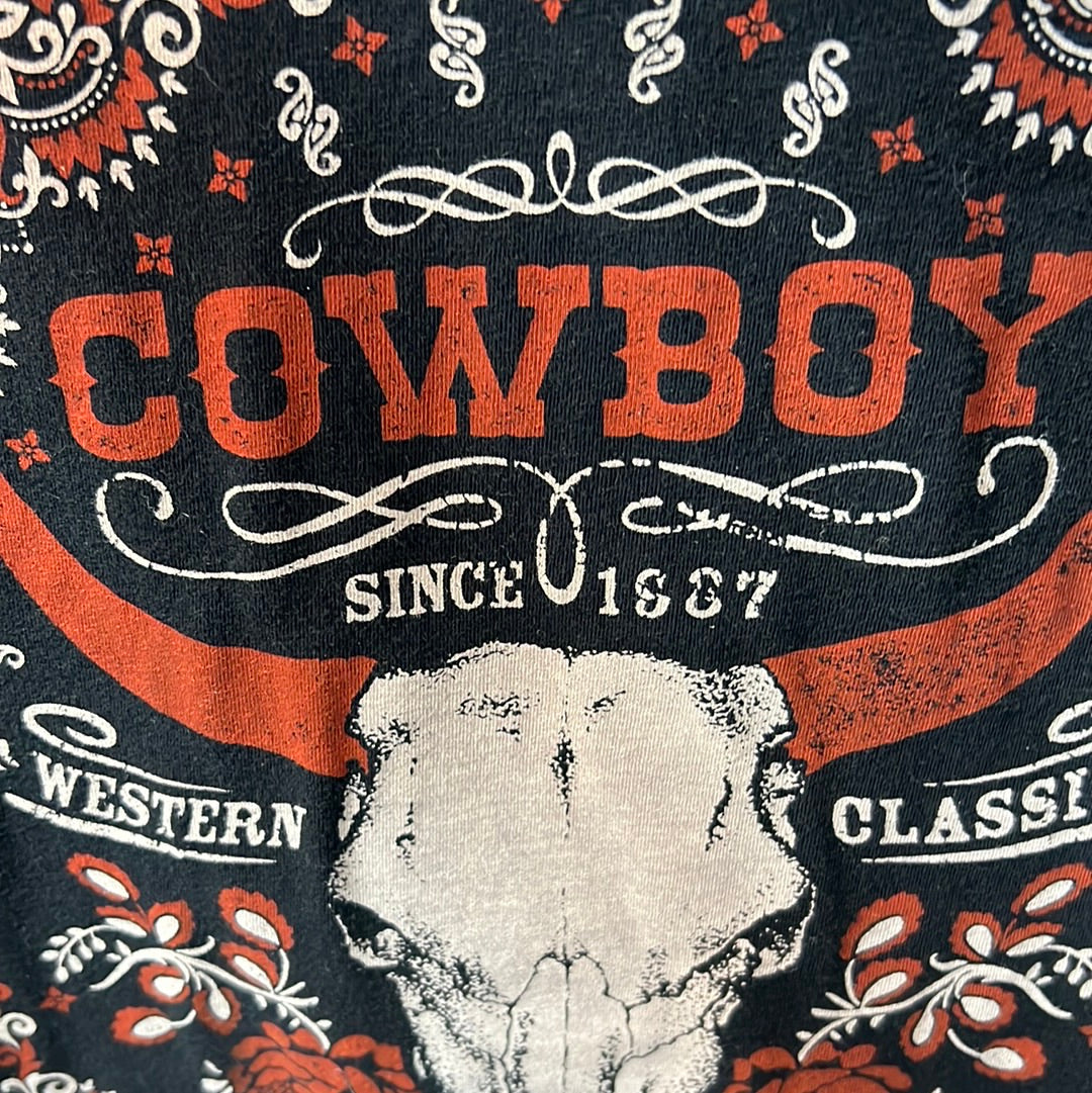 Black HRT & LUV Cowboy Western Classic Tshirt, S