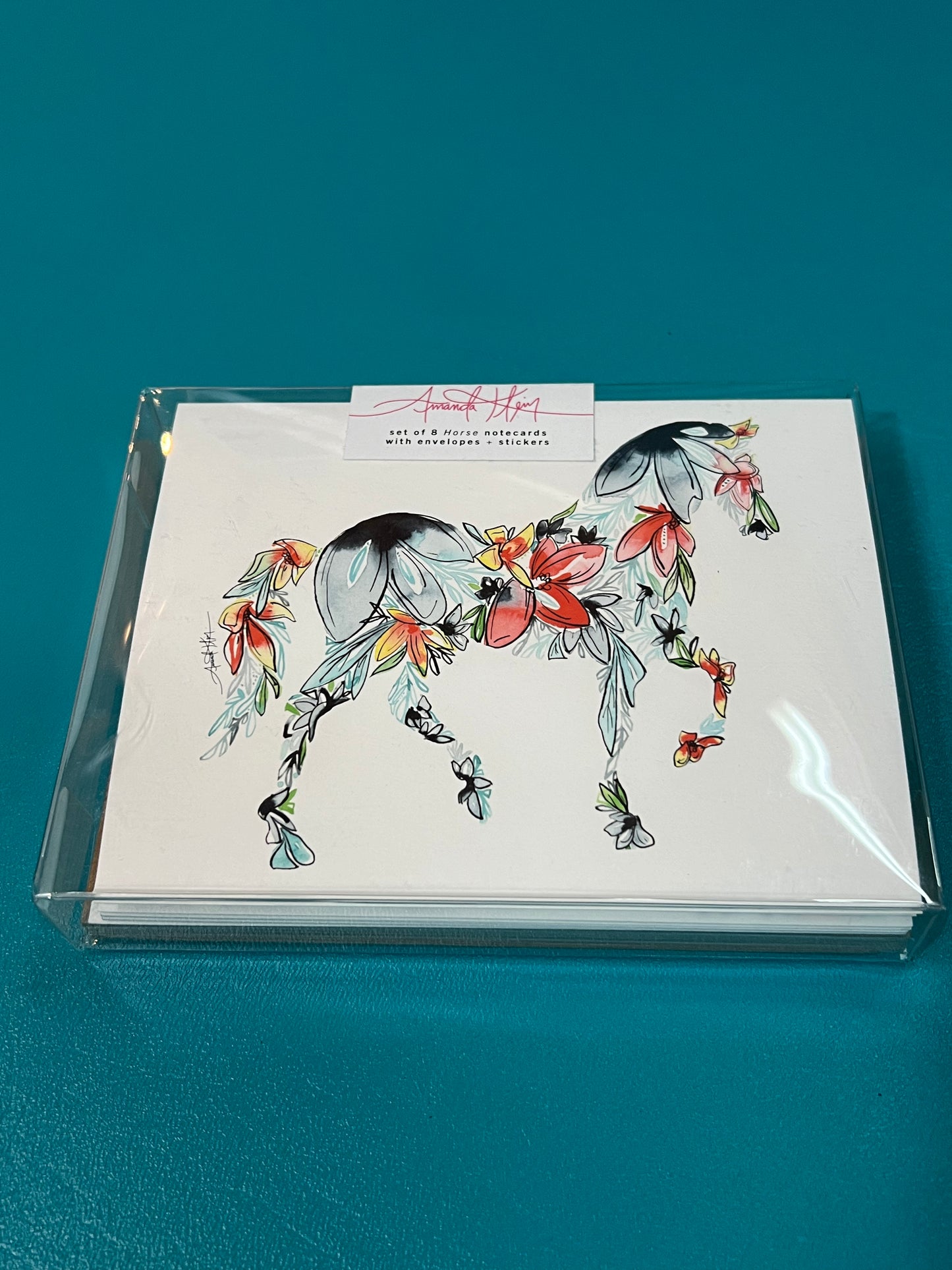 Horse Floral Note Card Set