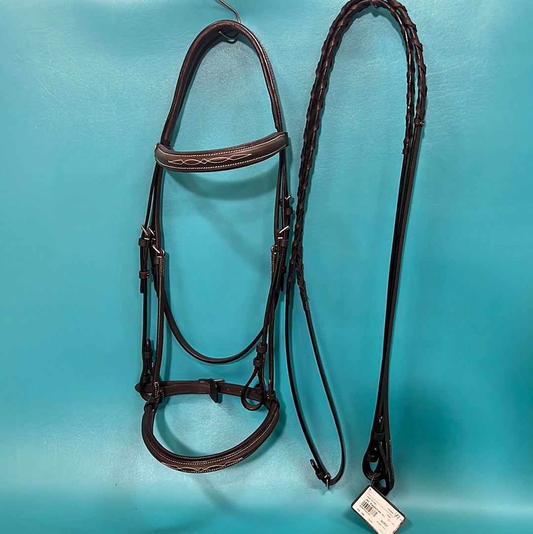 Brown Pro Mono Crown Fancy Padded Bridle, Horse