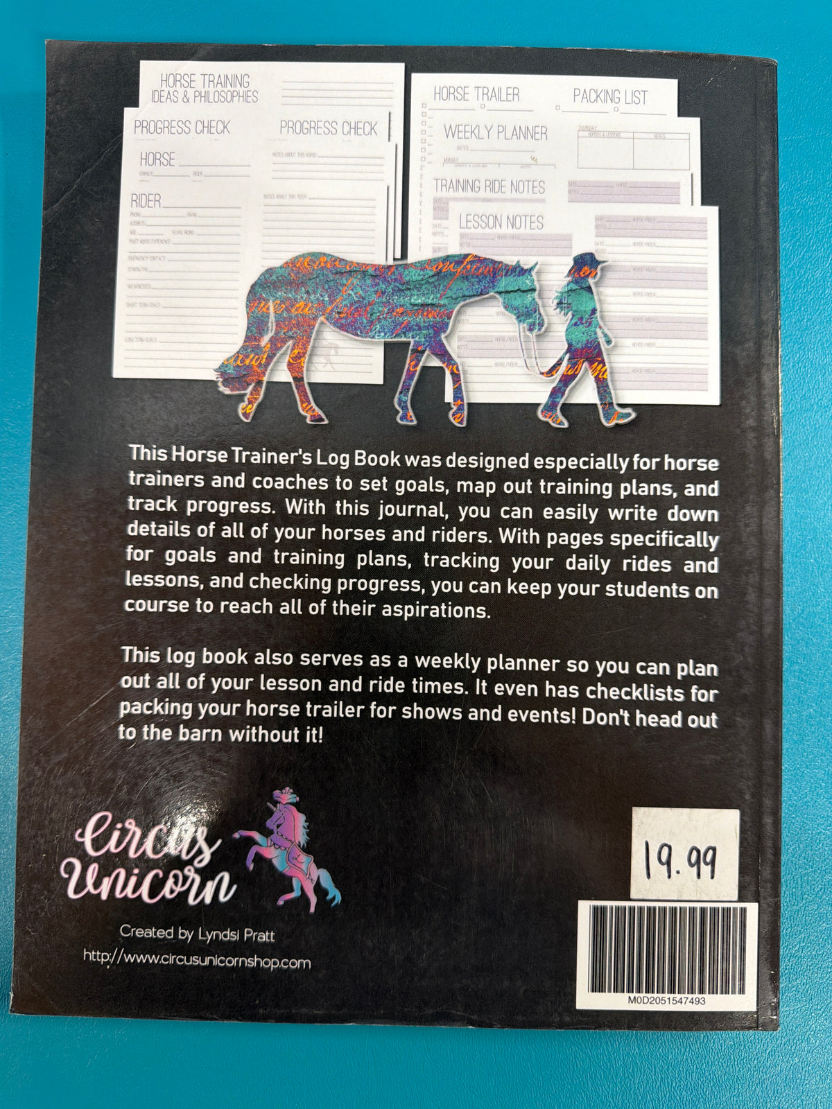 Circus Unicorn, Horse Trainers Log Book