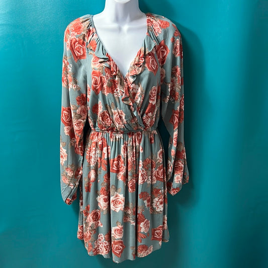 Teal & Coral Emily Wonder Dress, S