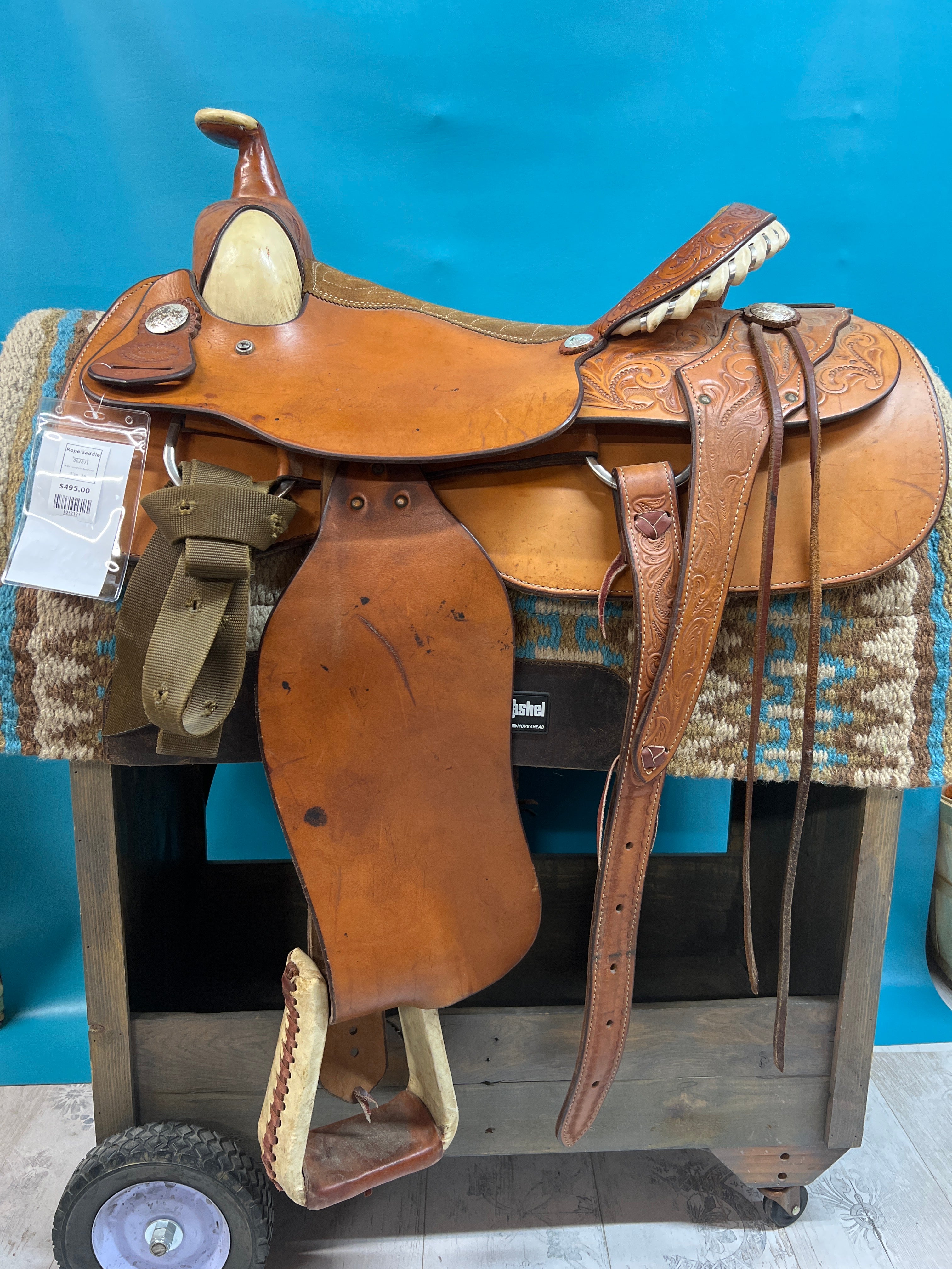 Longhorn Benchmark Rope saddle, 16 โ A Bit Less Tack