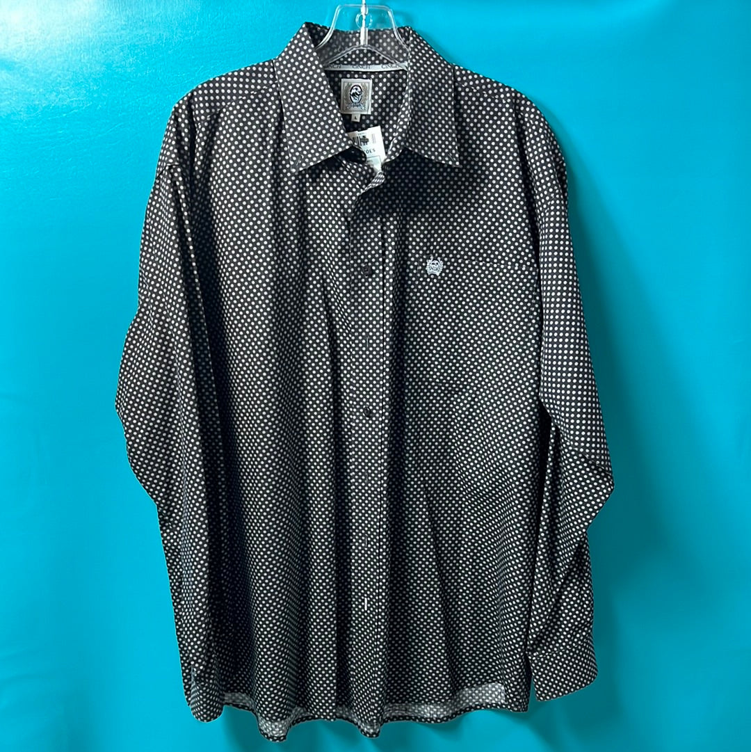 Preloved Black/Gray Mens Cinch Shirt, L
