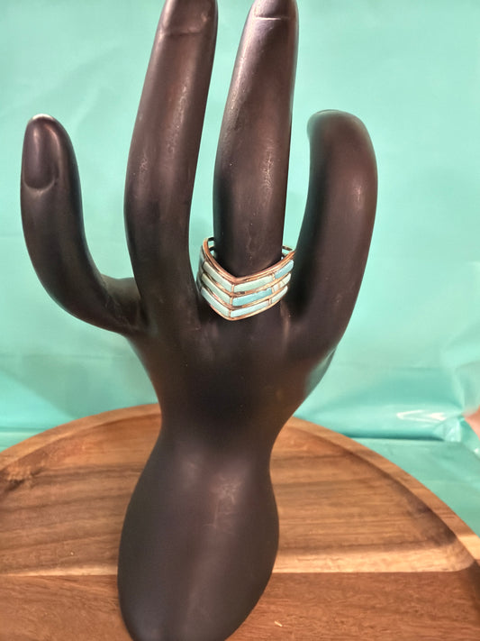 Sterling silver turquoise ring , 7.25