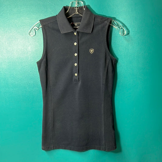 Blue Ariat Sleeveless Polo Shirt, XS