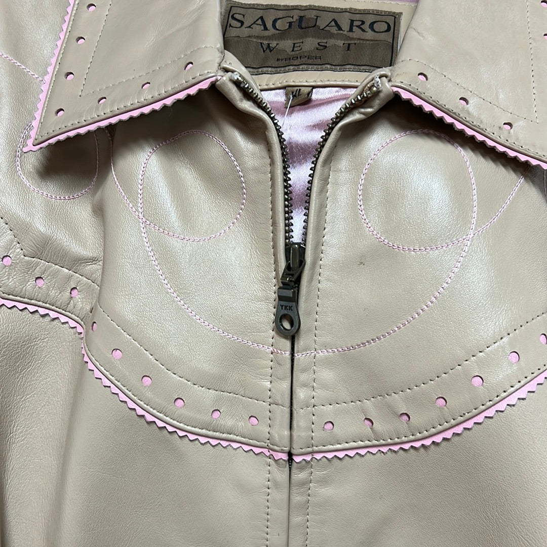 Tan Leather Roper Jacket, XL