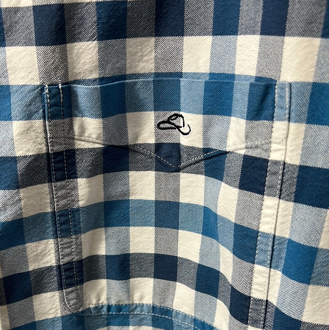 Preloved Blue/ White Resistol Button Up Western Shirt, L