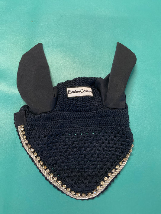 Navy Equine Couture Bling Bonnet, Full