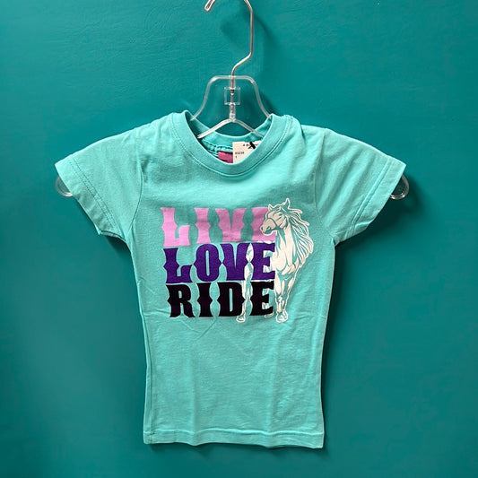 Teal Live Love Ride Shirt, 5/6